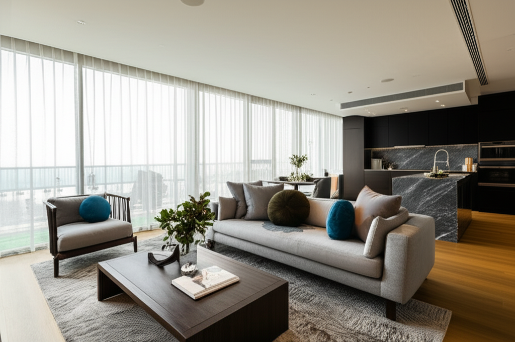 Modern apartment set up for short-term rental guests with premium amenities